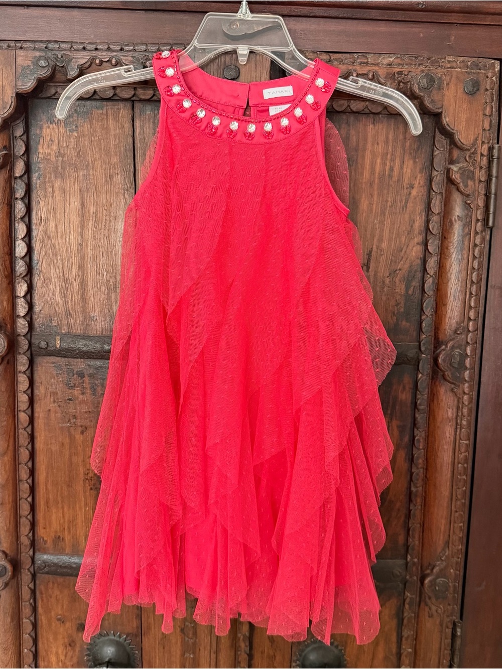 Tulle Jewel Neckline Sleeveless Dress
